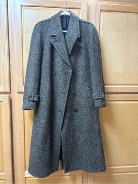 Vintage Christian Dior Monsieur Hudson’s Men’s Store Herringbone Wool Coat